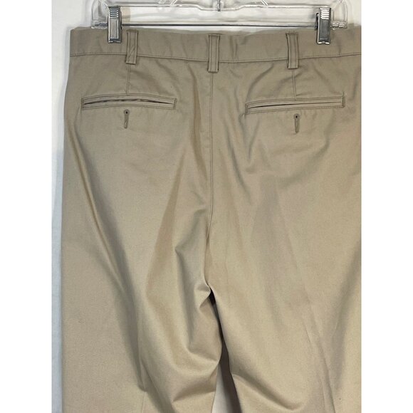 merona slacks dress pants brown cotton pockets zip up belt loops 33x30" READ - Picture 3 of 6